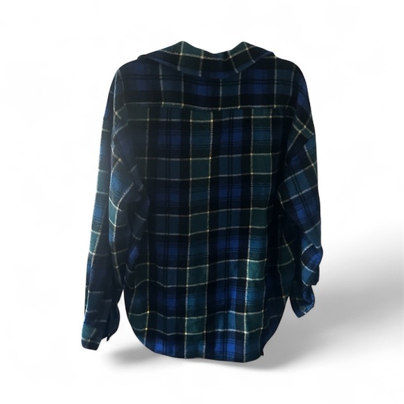 Zara Blue and Green Plaid Flannel - Picture 2 of 4